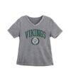 Portland State Vikings Gameday Couture Women's Iconic Edge Rhinestone V-Neck T-Shirt - Gray - Front View