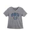 Old Dominion Monarchs Gameday Couture Women's Iconic Edge Rhinestone V-Neck T-Shirt - Gray - Front View