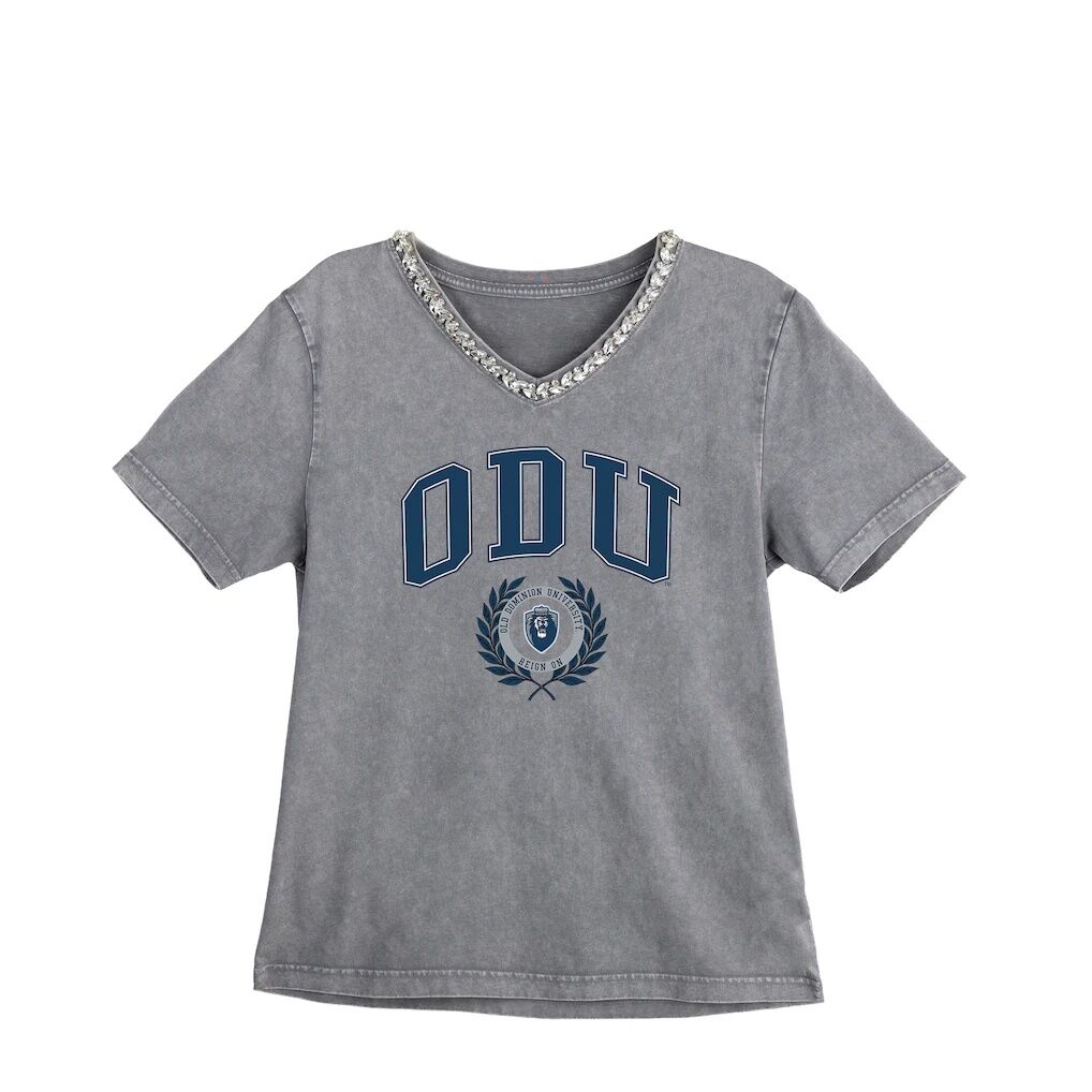 Old Dominion Monarchs Gameday Couture Women's Iconic Edge Rhinestone V-Neck T-Shirt