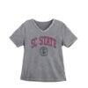 South Carolina State Bulldogs Gameday Couture Women's Iconic Edge Rhinestone V-Neck T-Shirt - Gray - Front View