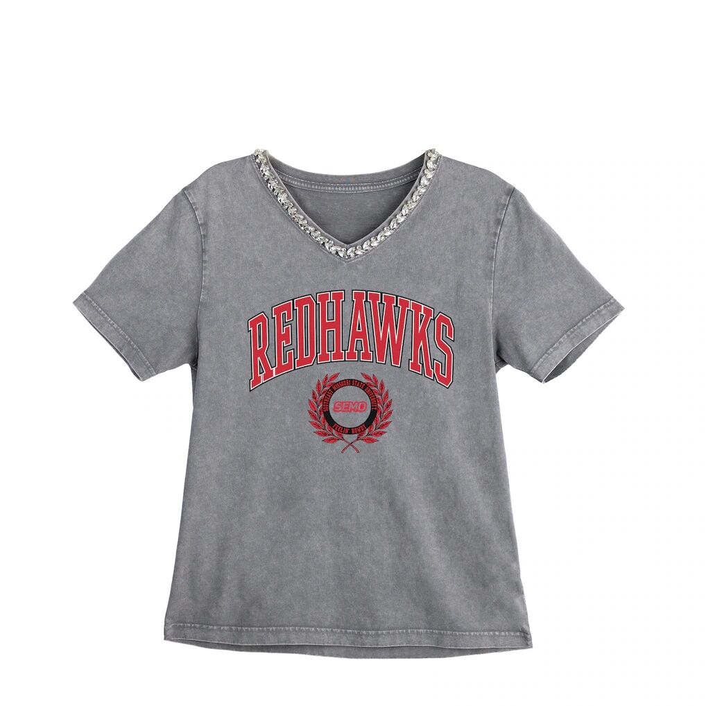 SEMO Redhawks Gameday Couture Women's Iconic Edge Rhinestone V-Neck T-Shirt