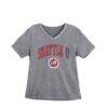 Seattle Redhawks Gameday Couture Women's Iconic Edge Rhinestone V-Neck T-Shirt - Gray - Front View