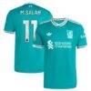 Mohamed Salah Liverpool adidas 2025/26 Third Authentic Player Jersey - Green - Front View