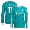 Mohamed Salah Liverpool adidas 2025/26 Third Authentic Long Sleeve Player Jersey - Green - Front View