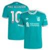 Alexis Mac Allister Liverpool adidas 2025/26 Third Authentic Player Jersey - Green - Front View