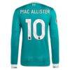 Alexis Mac Allister Liverpool adidas 2025/26 Third Authentic Long Sleeve Player Jersey - Green - Detail View