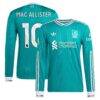 Alexis Mac Allister Liverpool adidas 2025/26 Third Authentic Long Sleeve Player Jersey - Green - Front View