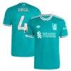 Virgil van Dijk Liverpool adidas 2025/26 Third Authentic Player Jersey - Green - Front View