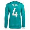 Virgil van Dijk Liverpool adidas 2025/26 Third Authentic Long Sleeve Player Jersey - Green - Detail View