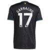 Alejandro Garnacho Manchester United adidas 2025/26 Third Replica Player Jersey - Black - Detail View