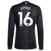 Amad Diallo Manchester United adidas 2025/26 Third Replica Long Sleeve Player Jersey - Black - Detail View