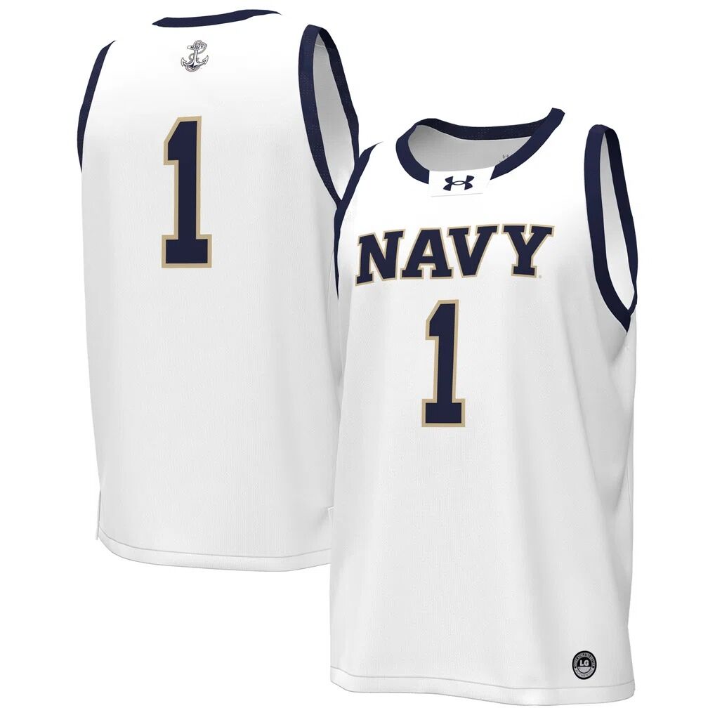 Navy Midshipmen Under Armour #1 Replica Basketball Jersey