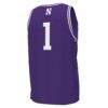 #1 Northwestern Wildcats Under Armour Replica Basketball Jersey - Purple - Detail View