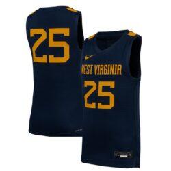 #25 West Virginia Mountaineers Nike Youth Replica Basketball Jersey - Navy - Front View