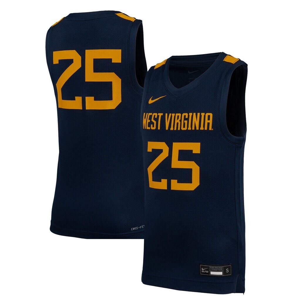 #25 West Virginia Mountaineers Nike Youth Replica Basketball Jersey