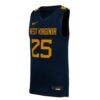 #25 West Virginia Mountaineers Nike Youth Replica Basketball Jersey - Navy - Side View