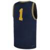 #1 Michigan Wolverines Jordan Brand Youth Replica Basketball Jersey - Navy - Detail View
