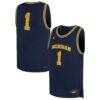 #1 Michigan Wolverines Jordan Brand Youth Replica Basketball Jersey - Navy - Front View