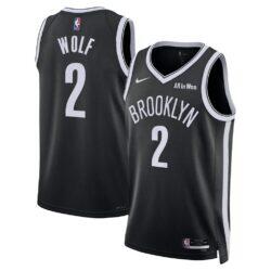 Daniel Wolf Brooklyn Nets Nike Unisex Swingman Badge Jersey - Black - - Front View