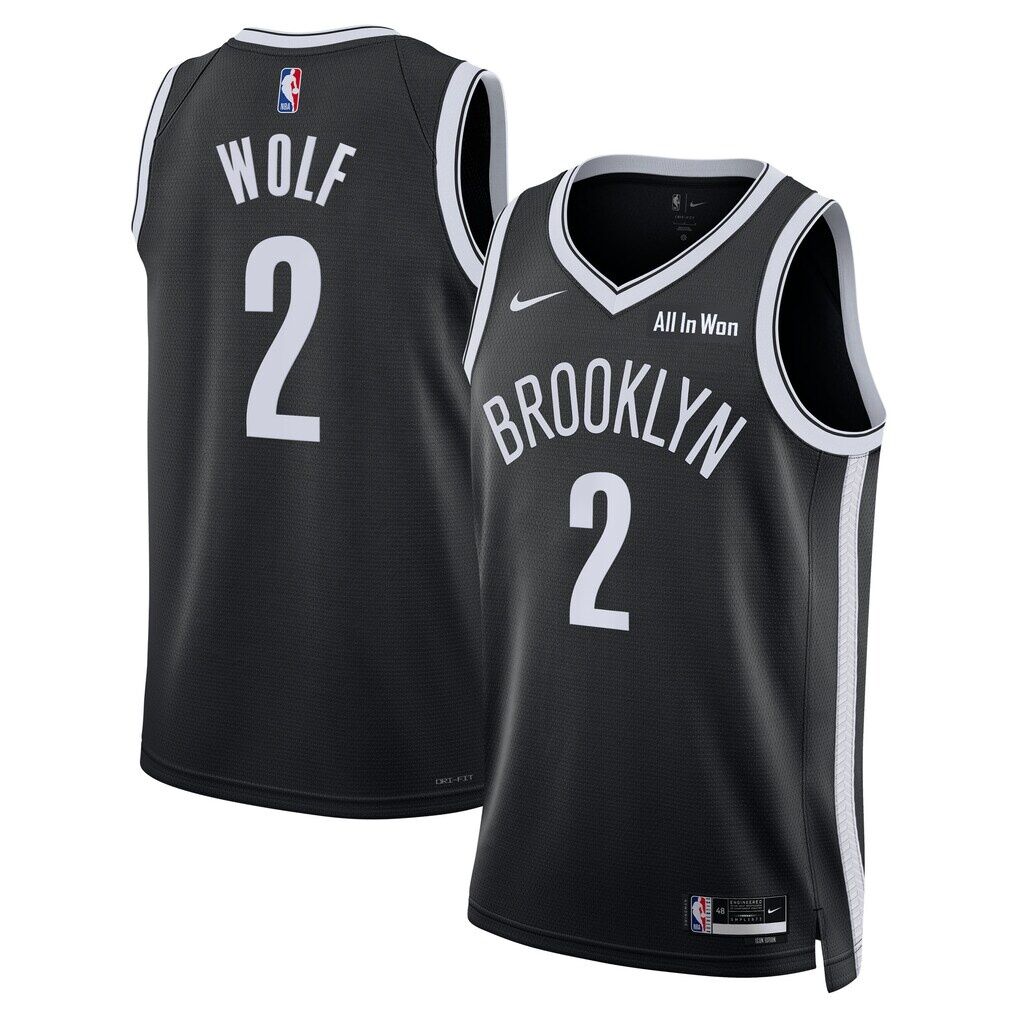 Daniel Wolf Brooklyn Nets Nike Unisex Swingman Badge Jersey - Black - Icon Edition