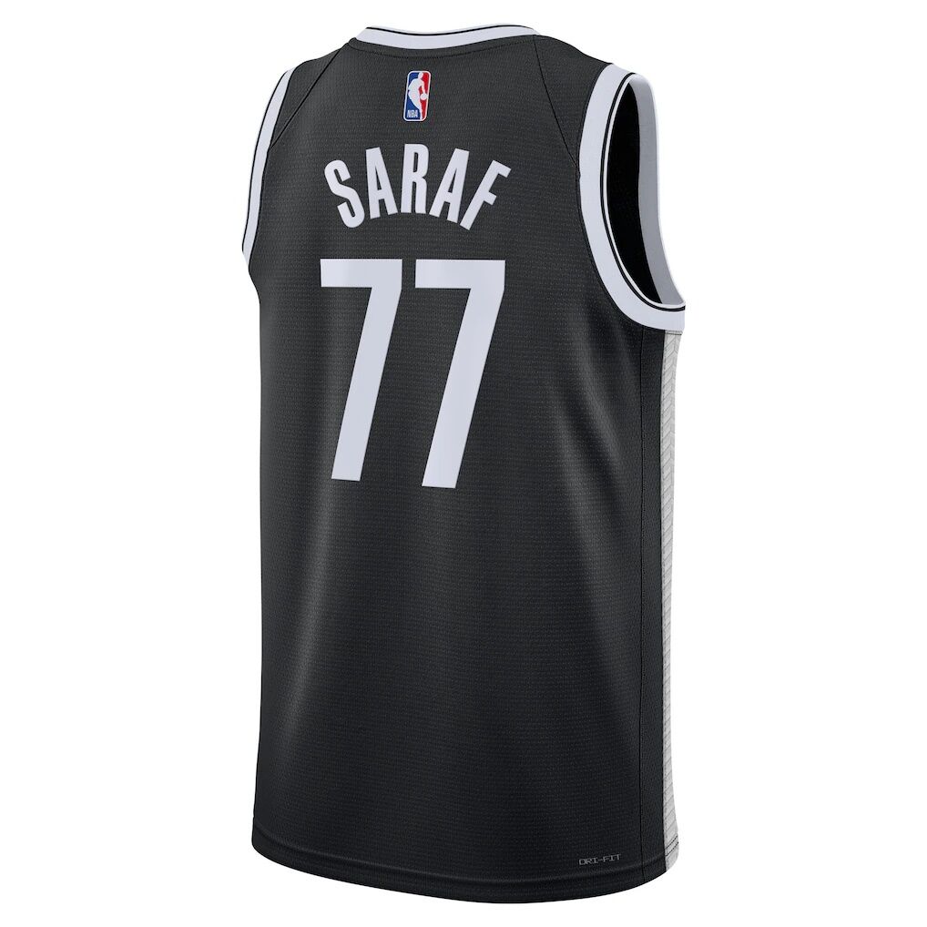 Ben Saraf Brooklyn Nets Nike Unisex Swingman Badge Jersey - Black - Icon Edition