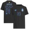Lionel Messi Argentina National Team adidas Youth 2026 Away Jersey Hook Name & Number T-Shirt - Black - Front View