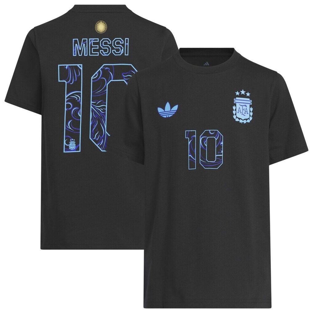 Lionel Messi Argentina National Team adidas Youth 2026 Away Jersey Hook Name & Number T-Shirt