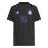 Lionel Messi Argentina National Team adidas Youth 2026 Away Jersey Hook Name & Number T-Shirt - Black - Side View