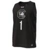 South Carolina Gamecocks Under Armour Women's #1 Replica Basketball Jersey - Black - Side View