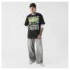 Los Angeles Dodgers New Era Lifestyle Glow Spray Paint T-Shirt - Black - Detail View