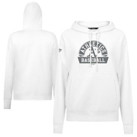 Athletics Levelwear Women's Adorn Banner Arch Hoodie - White - Front View