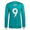 Alexander Isak Liverpool adidas 2025/26 Third Authentic Long Sleeve Player Jersey - Green - Detail View