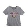 Minnesota State Mavericks Gameday Couture Women's Iconic Edge Rhinestone V-Neck T-Shirt - Gray - Front View