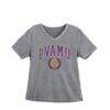 Prairie View A&M Panthers Gameday Couture Women's Iconic Edge Rhinestone V-Neck T-Shirt - Gray - Front View