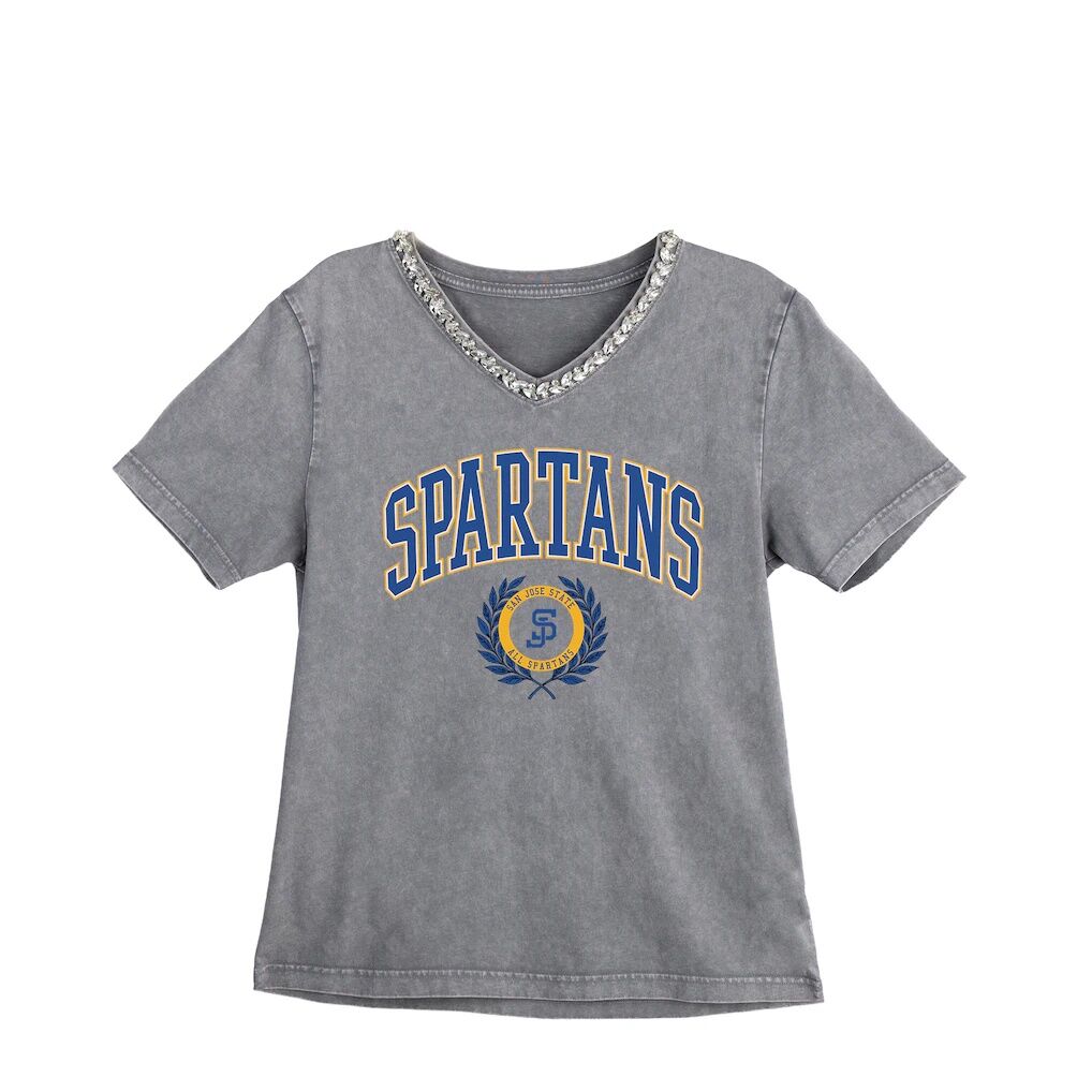 San Jose State Spartans Gameday Couture Women's Iconic Edge Rhinestone V-Neck T-Shirt