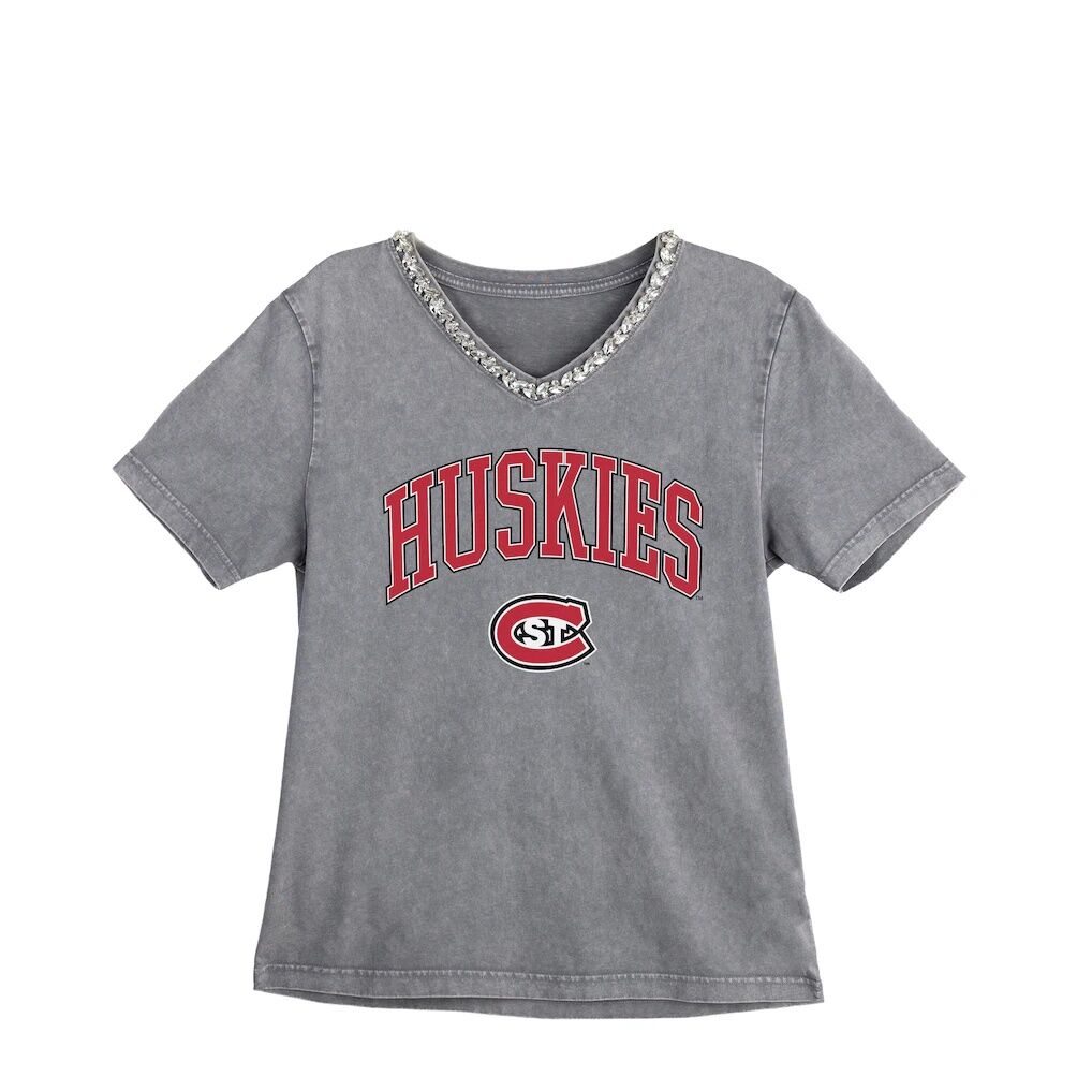 St. Cloud State Huskies Gameday Couture Women's Iconic Edge Rhinestone V-Neck T-Shirt