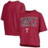 Temple Owls Pressbox Women's Nelson T-Shirt - Crimson - Front View