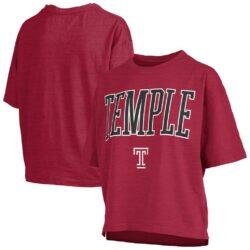 Temple Owls Pressbox Women's Nelson T-Shirt - Crimson - Front View