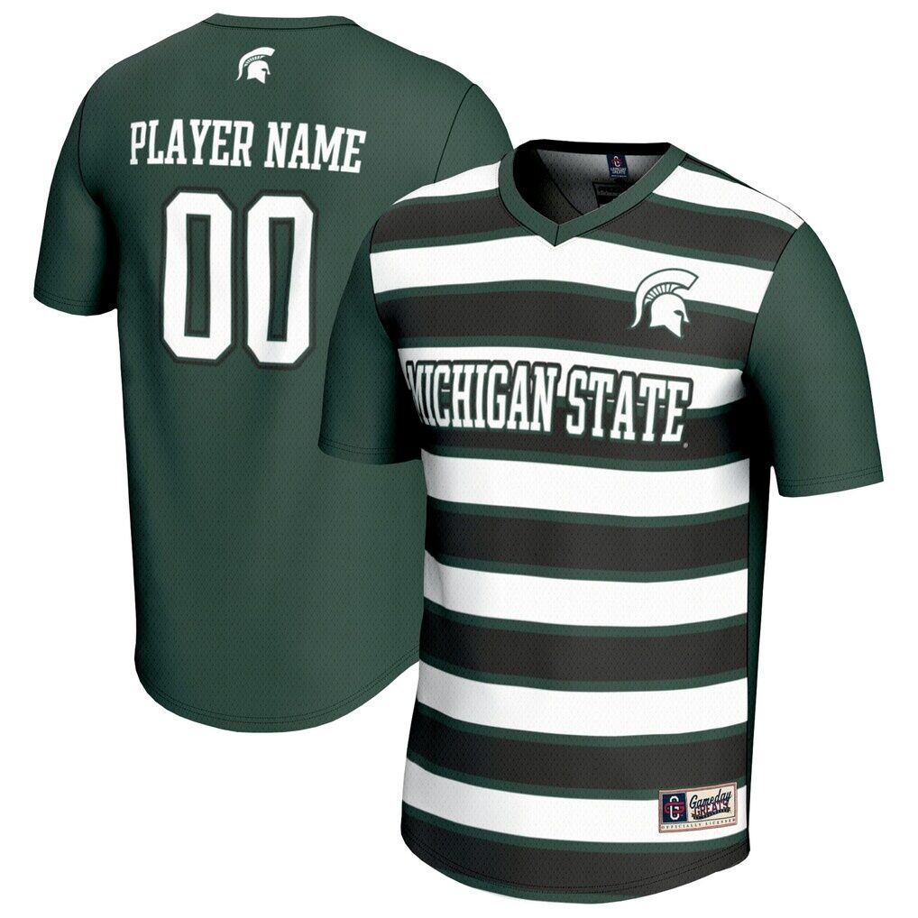 Michigan State Spartans GameDay Greats Youth NIL Pick-A-Player Collegiate Women's Soccer Lightweight Fashion Jersey - Green/Black