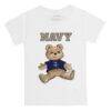 Navy Midshipmen Tiny Turnip Youth Teddy Bear T-Shirt - White - Front View
