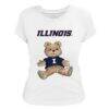 Illinois Fighting Illini Tiny Turnip Women's Teddy Bear T-Shirt - White - Front View