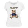 Navy Midshipmen Tiny Turnip Women's Teddy Bear T-Shirt - White - Front View