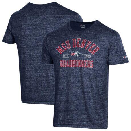 MSU Denver Roadrunners Champion Ultimate Triblend T-Shirt - Navy - Front View