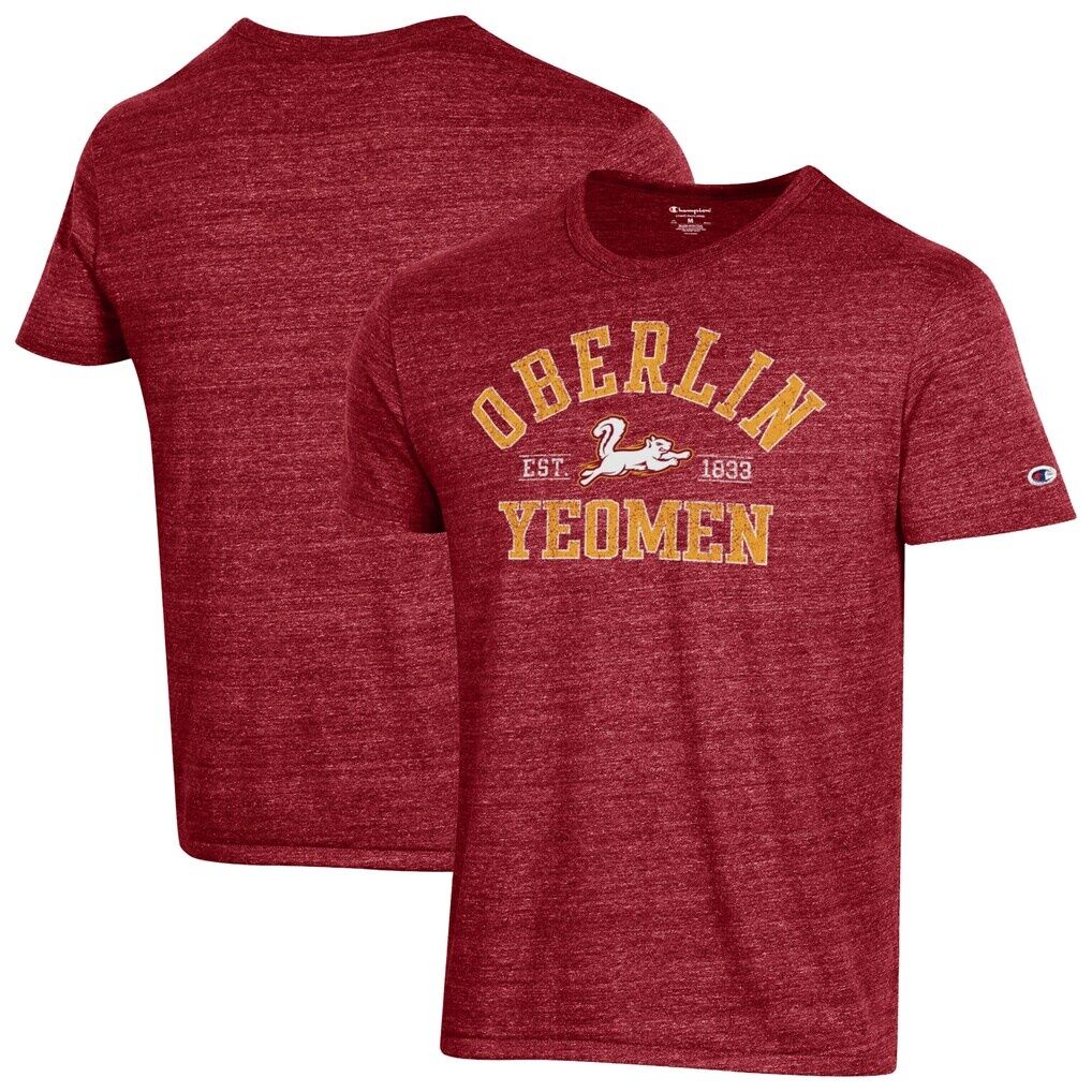 Oberlin Yeomen Champion Ultimate Triblend T-Shirt - Cardinal