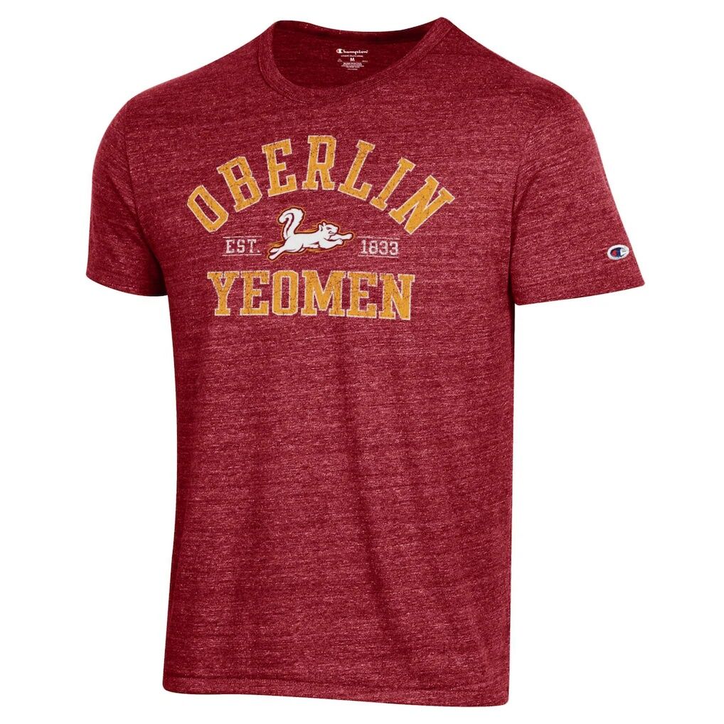 Oberlin Yeomen Champion Ultimate Triblend T-Shirt - Cardinal