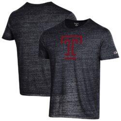 Temple Owls Champion Ultimate Triblend T-Shirt - Black - Front View
