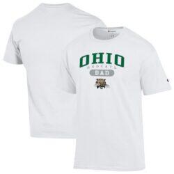 Ohio Bobcats Champion Dad Pill Box Jersey T-Shirt - White - Front View