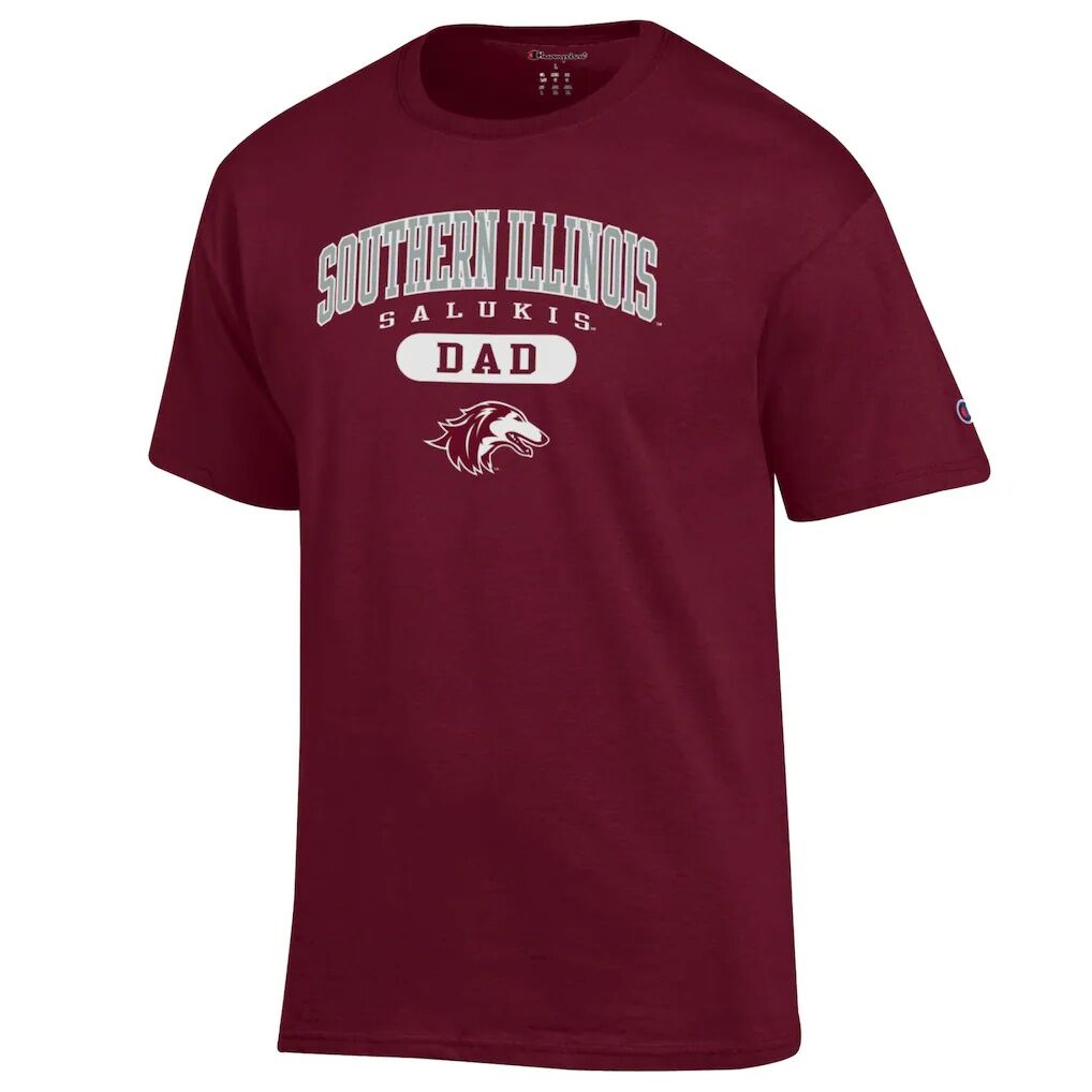 Southern Illinois Salukis Champion Dad Pill Box Jersey T-Shirt - Maroon