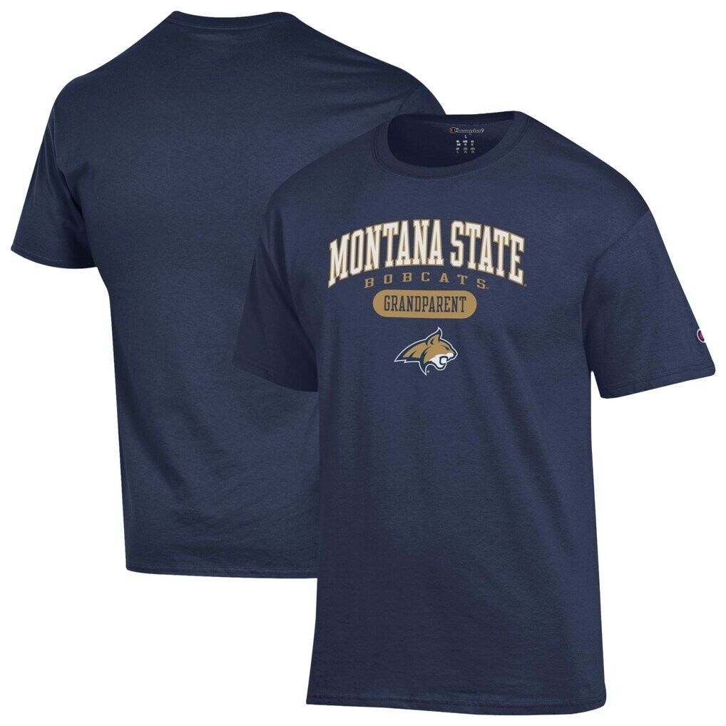 Montana State Bobcats Champion Unisex Grandparent Pill Box Jersey T-Shirt