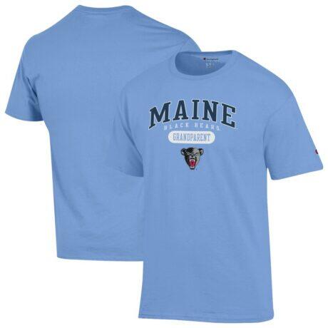 Maine Black Bears Champion Unisex Grandparent Pill Box Jersey T-Shirt - Blue - Front View